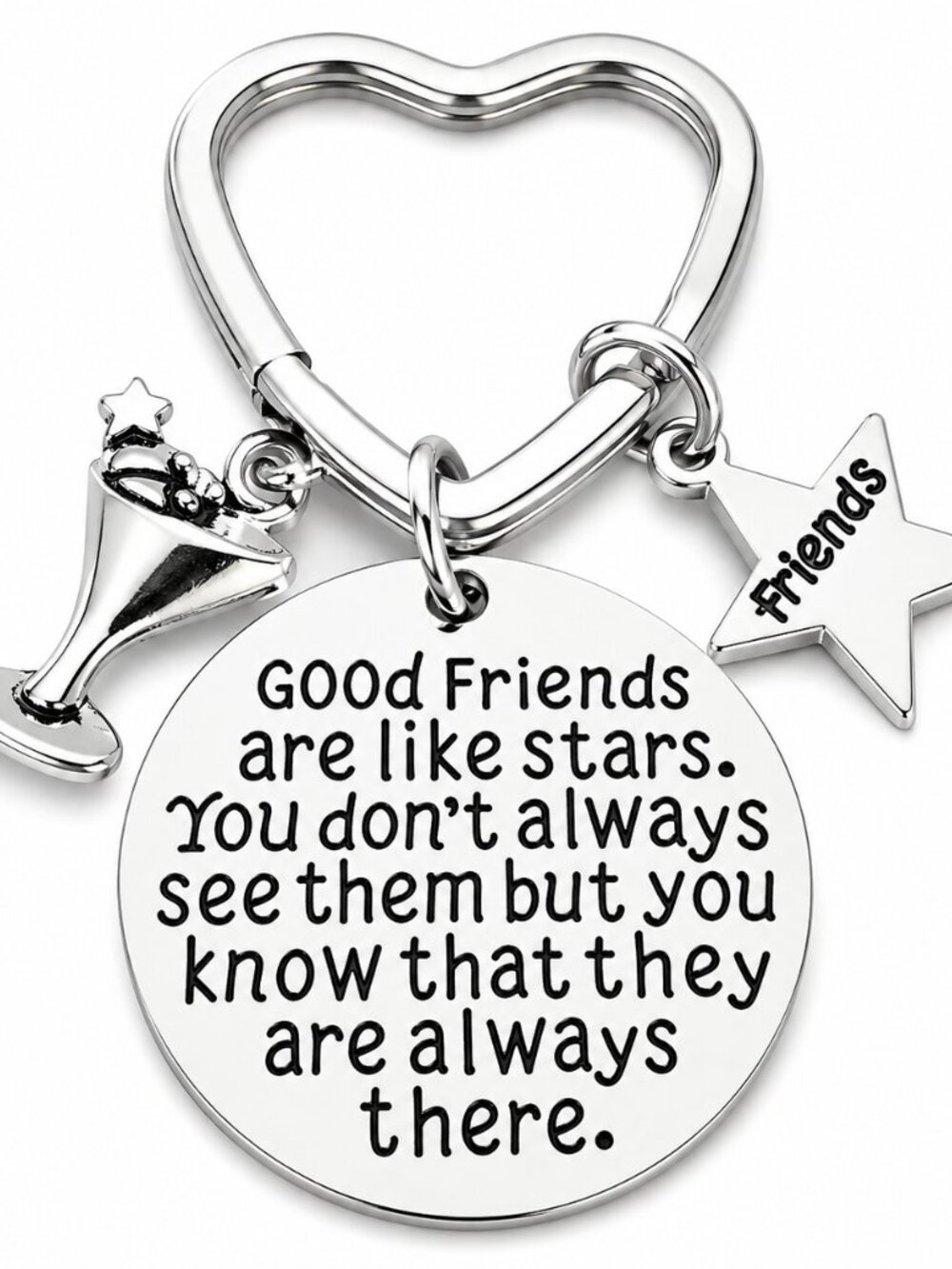 Best Friends Keychain-Good Friends Heart Keychain- Friend Jewelry- Martini